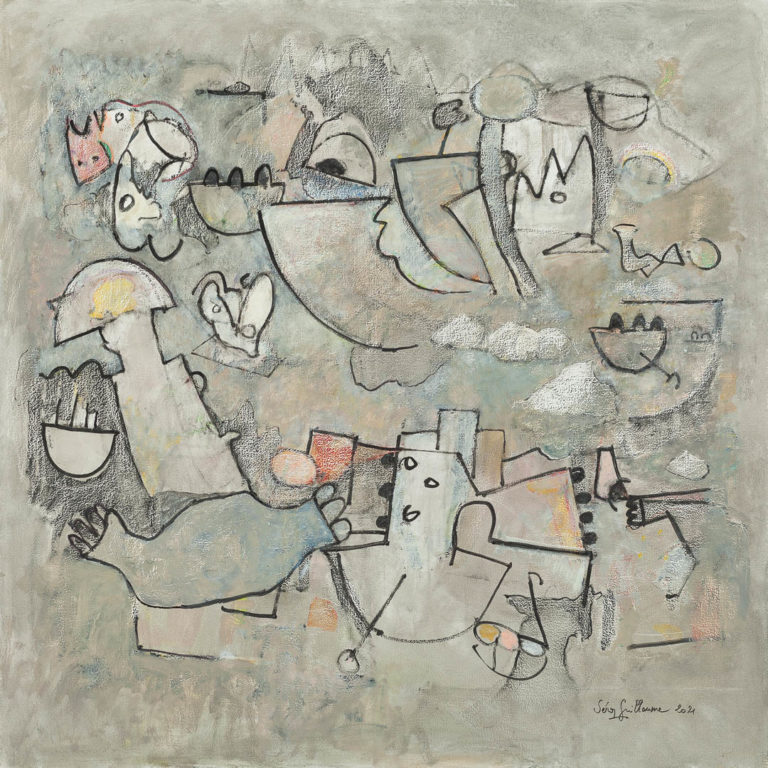 Composition, 2021 - Huile sur toile, 100 x 100